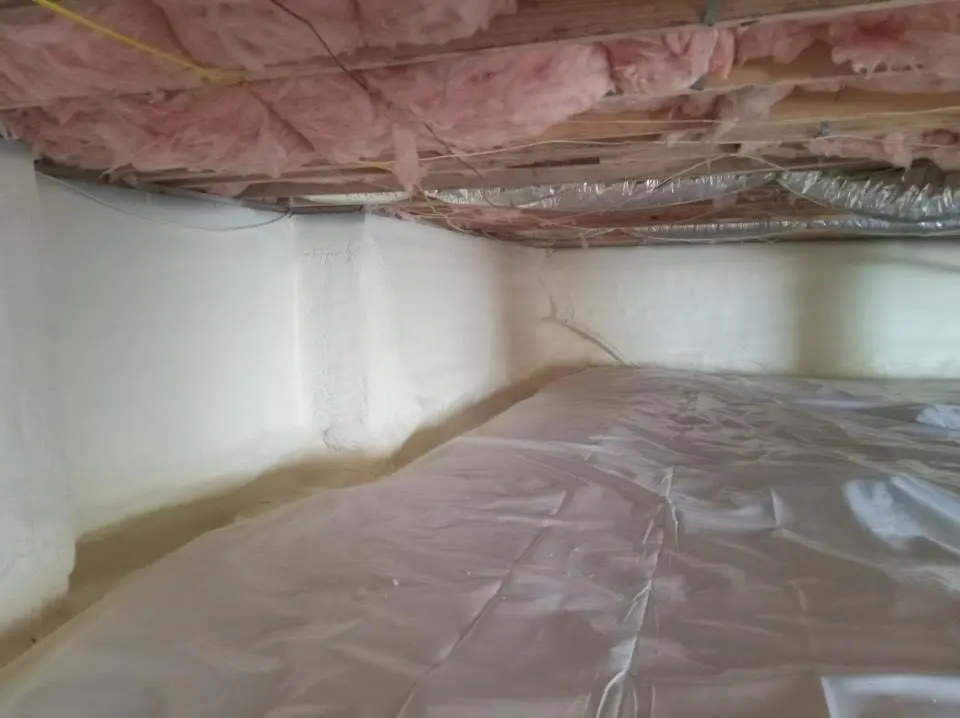 Crawl space encapsulation with closed-cell spray foam for Roof Waterproofing in Martic